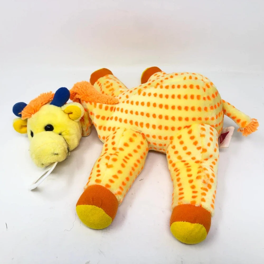 Dakin Giraffe Plush‎ Musical Crib Pull Plays Lullaby Yellow Orange Spots VTG